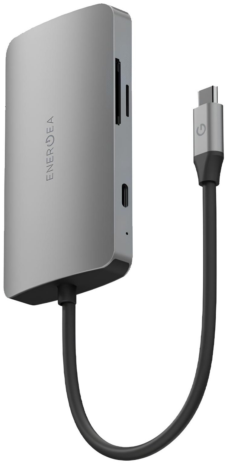 USB-разветвитель EnergEA AluHUB HD PRO 2 8 in 1 Superspeed Aluminium USB-C 100W Gunmetal