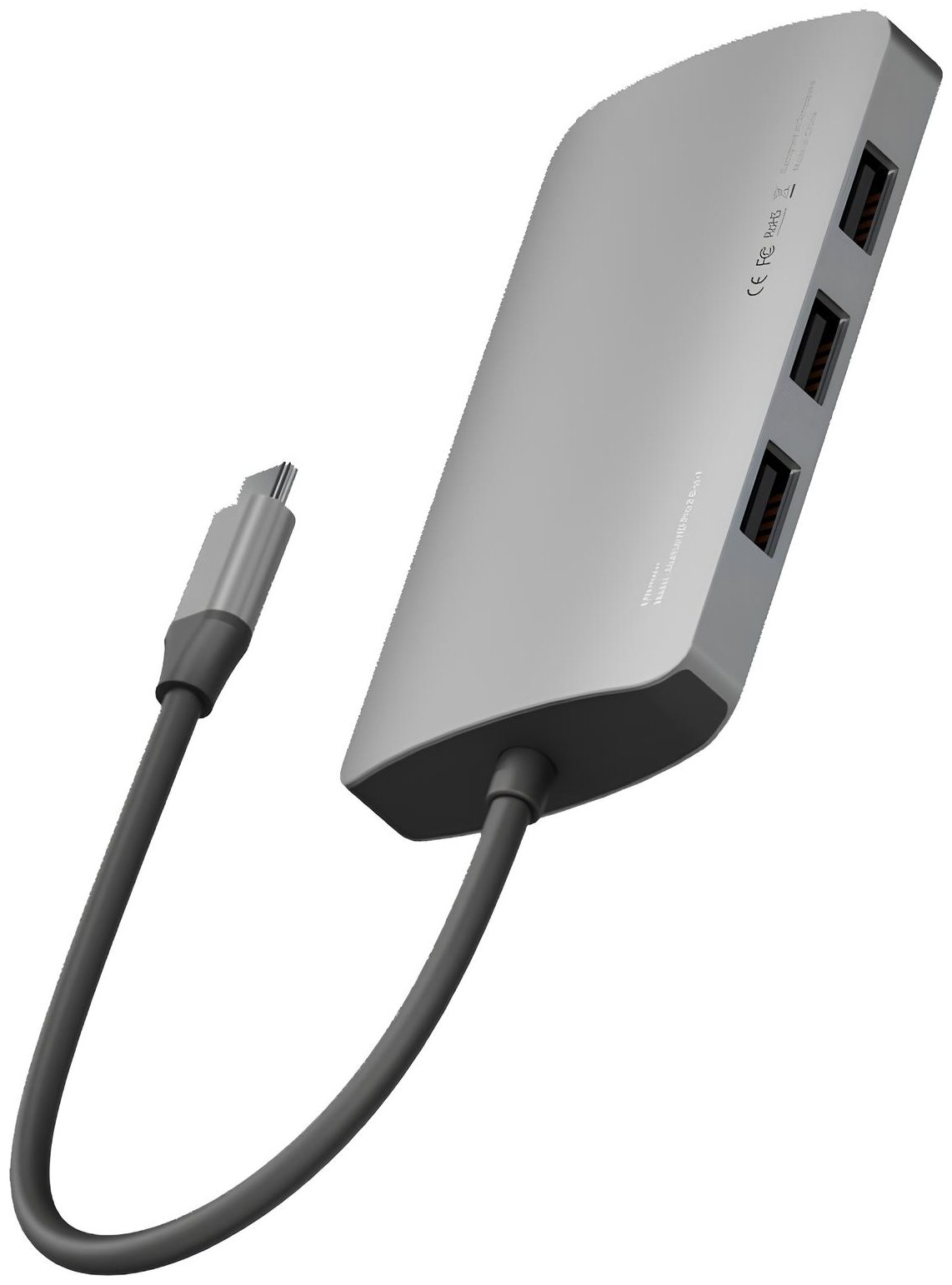 USB-разветвитель EnergEA AluHUB HD PRO 2 8 in 1 Superspeed Aluminium USB-C 100W Gunmetal