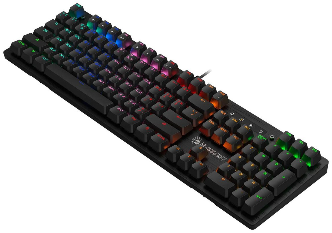 Клавиатура проводная A4Tech Bloody B820R Blue S черный