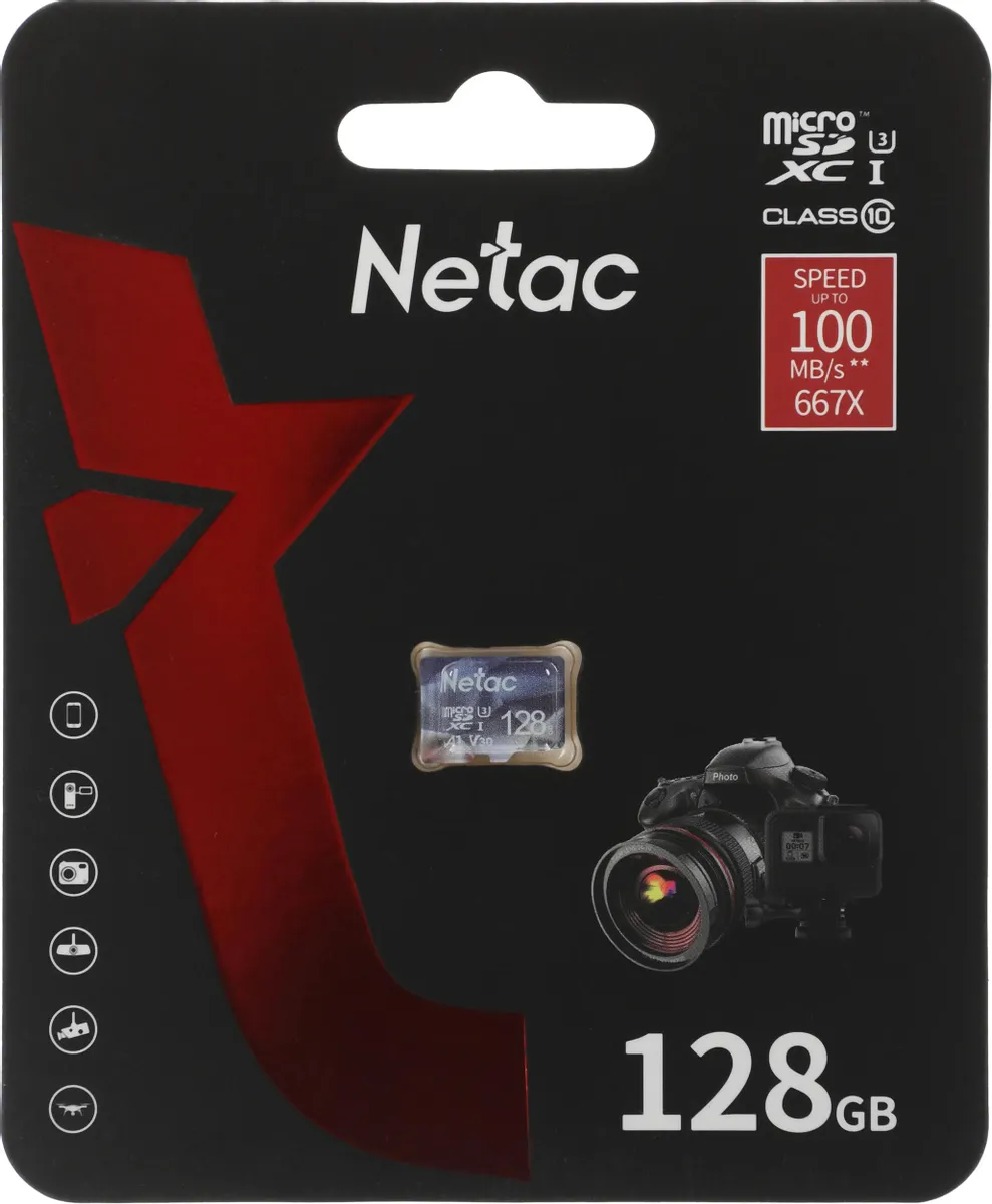 Карта памяти 128 ГБ Netac MicroSD Card P500 Ultra