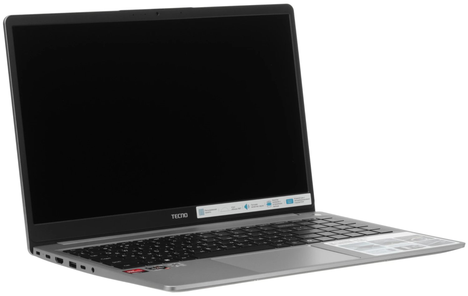 15,6" Ноутбук Tecno Megabook K15S R5-7430U/16GB/512GB SSD/W11H серебристый 