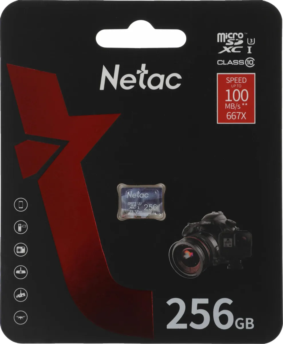 Карта памяти 256 ГБ Netac MicroSD Card P500 Ultra
