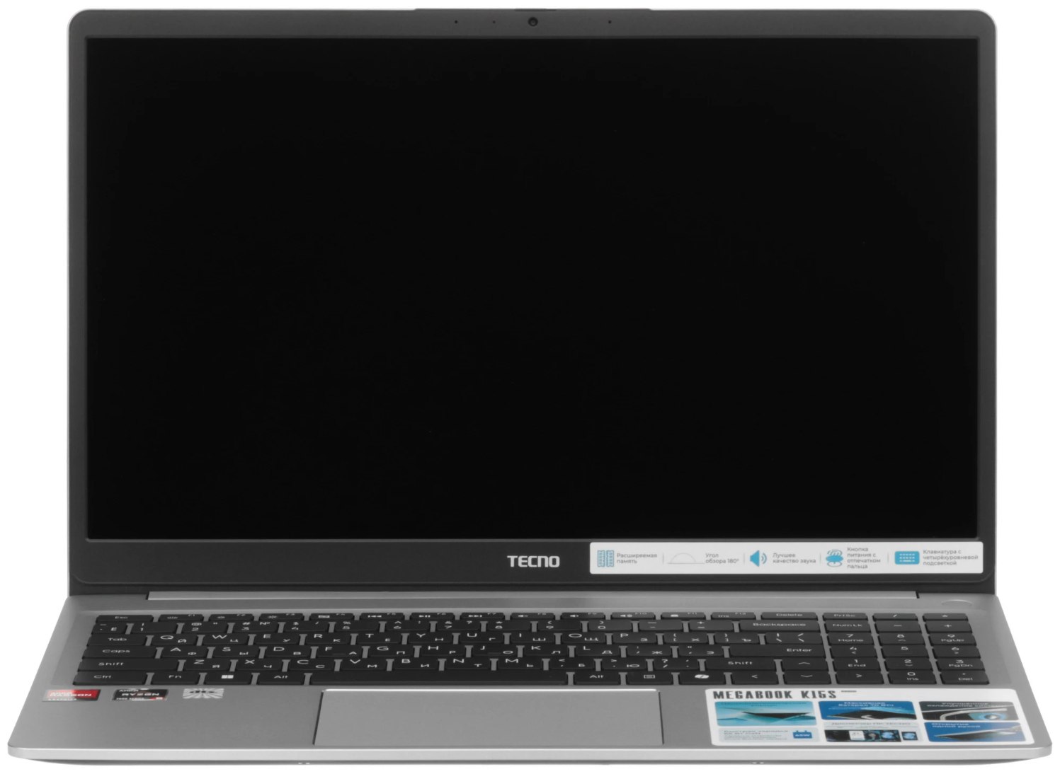 15,6" Ноутбук Tecno Megabook K15S R5-7430U/16GB/512GB SSD/W11H серебристый 