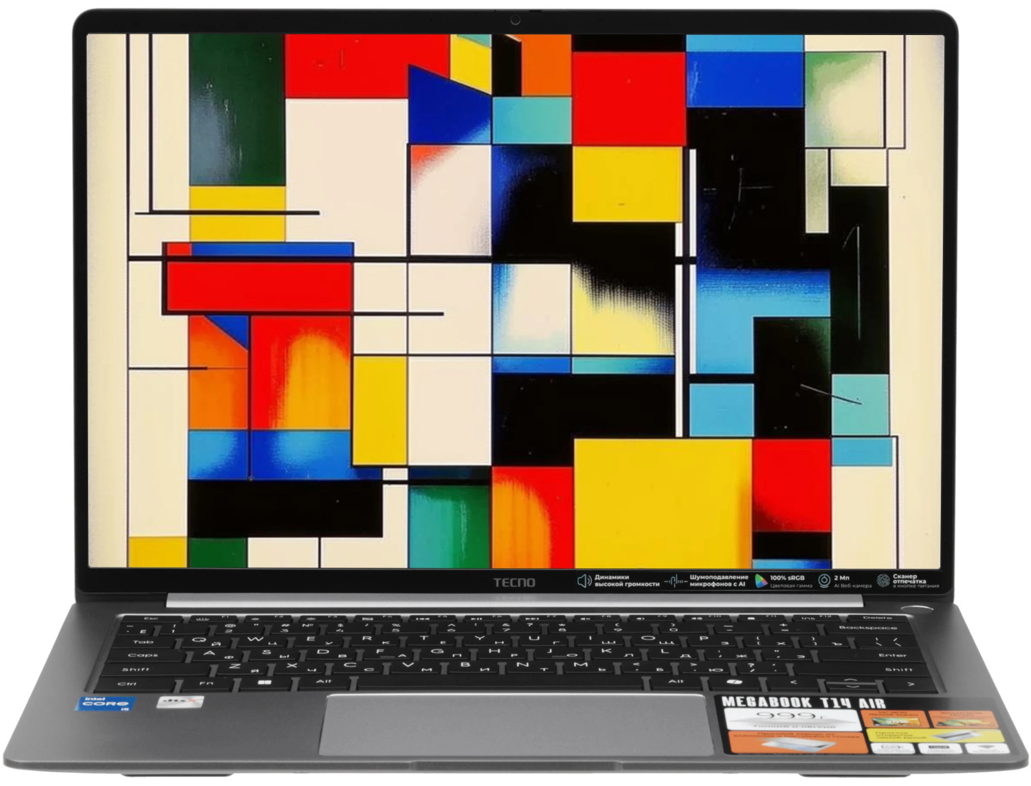 14" Ноутбук Tecno Megabook T14RA Air i5-1334U/16GB/512GB SSD/W11H серый 