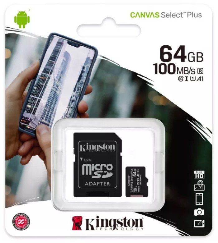 Карта памяти 64 ГБ Kingston Canvas Select Plus SDCS2/64GB