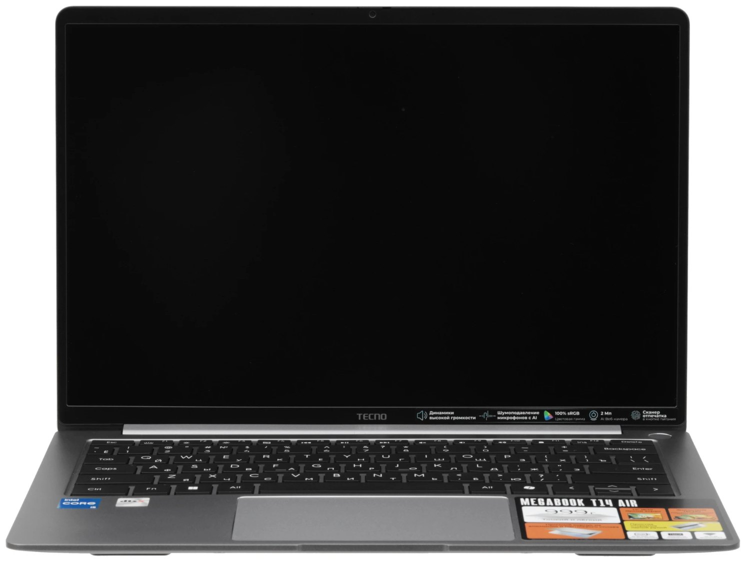 14" Ноутбук Tecno Megabook T14RA Air i5-1334U/16GB/1TB SSD/W11H серый 