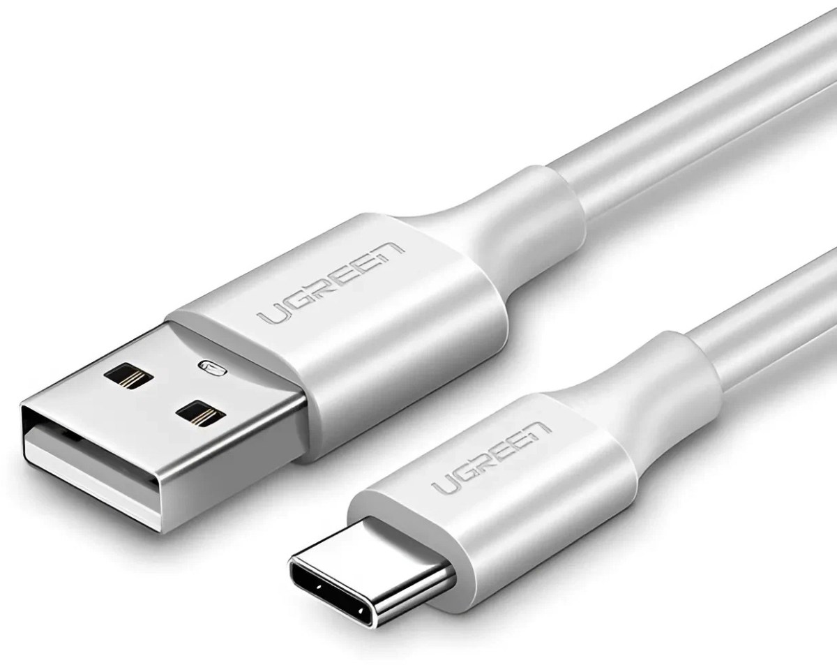 Кабель UGREEN US287 USB-A to USB-C 0.5m белый 60120